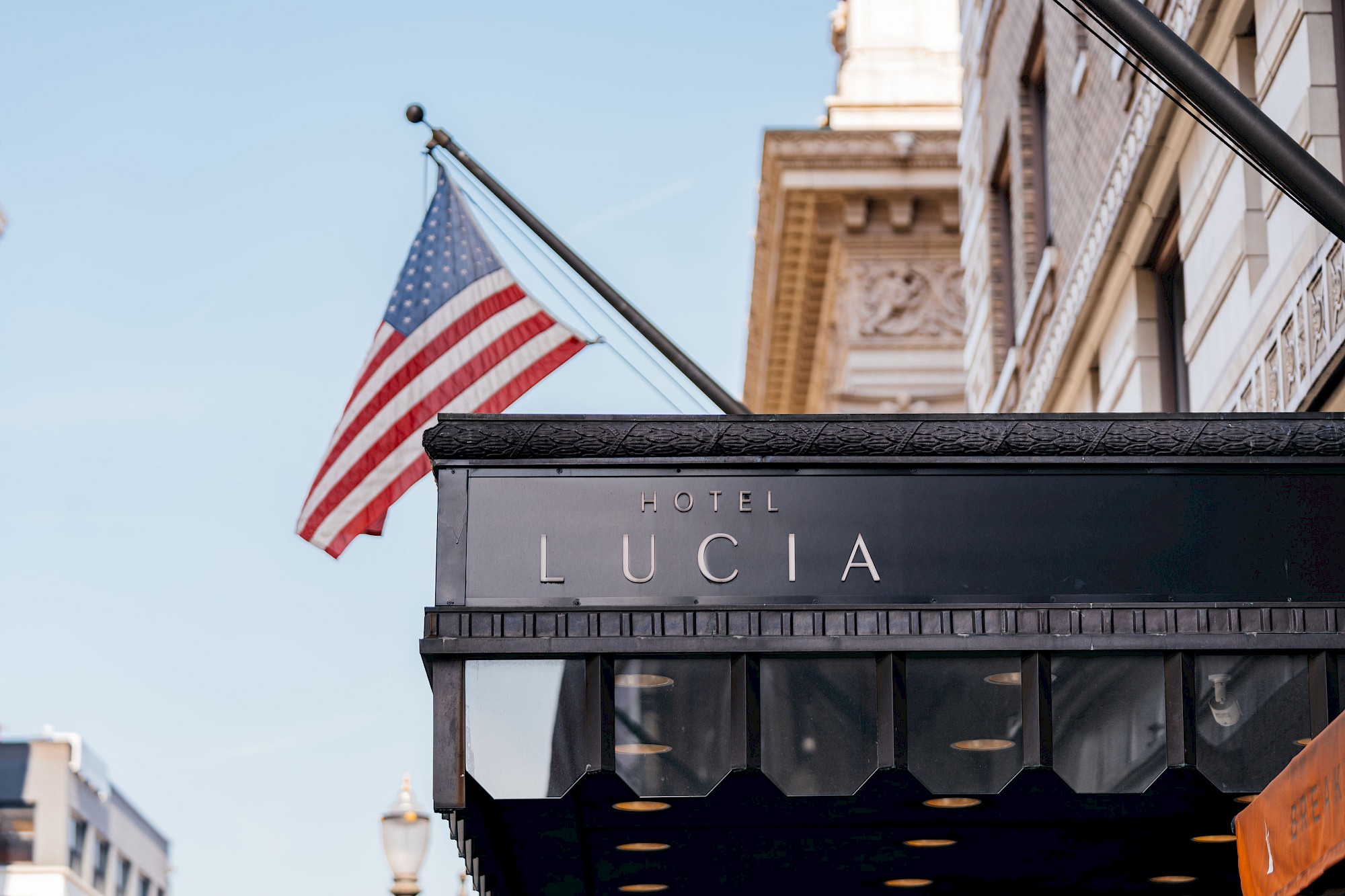 Hotel Lucia entrance signage