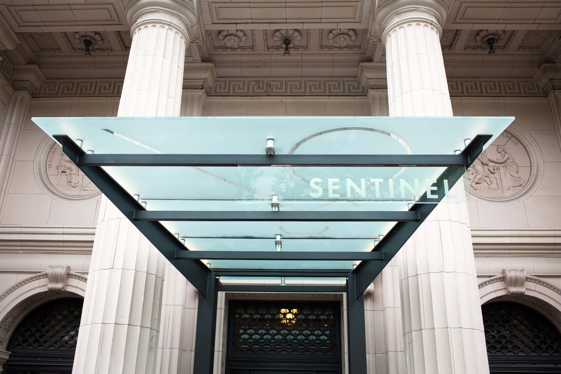 The Sentinel Hotel entrance signage
